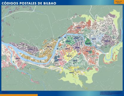 Bilbao códigos postales enmarcado plastificado 