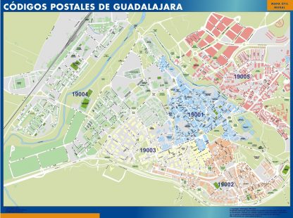 Guadalajara códigos postales enmarcado plastificado 