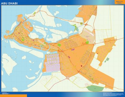 Mapa Abu Dhabi enmarcado plastificado 