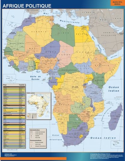 Mapa Africa Politico enmarcado plastificado 