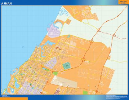 Mapa Ajman enmarcado plastificado 