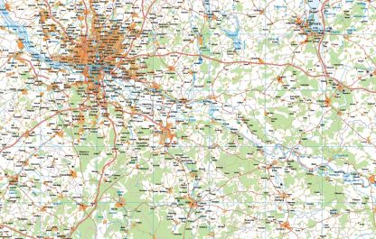 Mapa Alemania norte carreteras enmarcado plastificado 