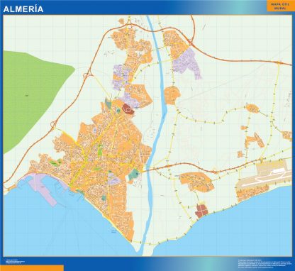 Mapa Almeria callejero enmarcado plastificado 