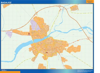 Mapa Badajoz callejero enmarcado plastificado 