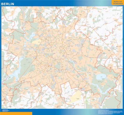 Mapa Berlin enmarcado plastificado 