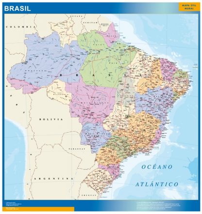 Mapa Brasil enmarcado plastificado 