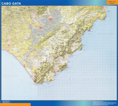 Mapa Cabo Gata enmarcado plastificado 