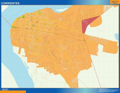 Mapa Corrientes en Argentina enmarcado plastificado 