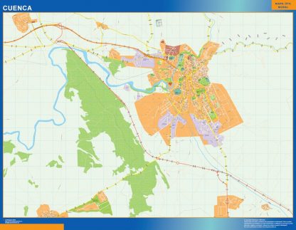 Mapa Cuenca callejero enmarcado plastificado 