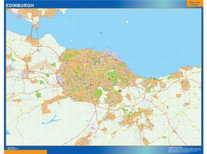 Mapa Edinburgh enmarcado plastificado 