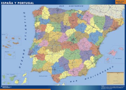 Mapa Espana Provincial enmarcado plastificado 