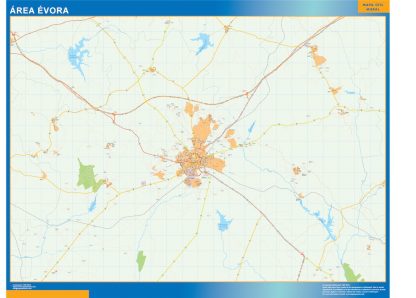 Mapa Evora área urbana enmarcado plastificado 