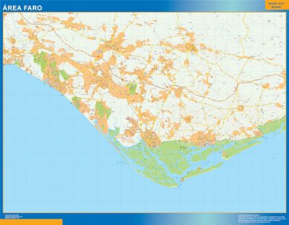 Mapa Faro área urbana enmarcado plastificado 