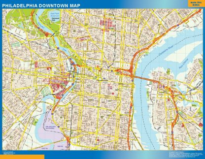 Mapa Filadelfia downtown enmarcado plastificado 