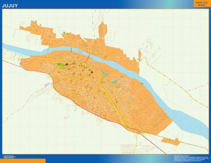 Mapa Jujuy en Argentina enmarcado plastificado 