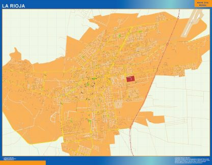 Mapa La Rioja en Argentina enmarcado plastificado 