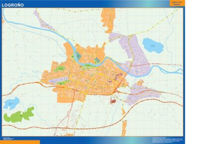 Mapa Logrono callejero enmarcado plastificado 