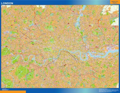 Mapa Londres enmarcado plastificado 