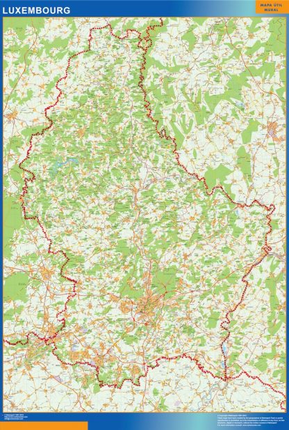 Mapa Luxemburgo enmarcado plastificado 