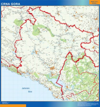 Mapa Montenegro enmarcado plastificado 