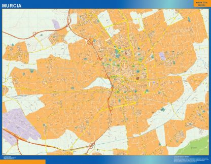 Mapa Murcia callejero enmarcado plastificado 