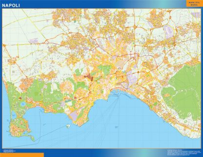 Mapa Napoli enmarcado plastificado 