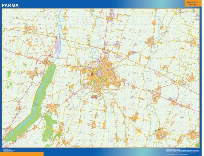 Mapa Parma enmarcado plastificado 