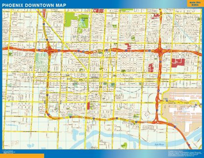 Mapa Phoenix downtown enmarcado plastificado 