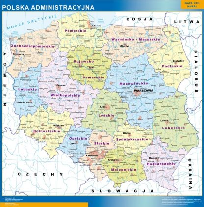 Mapa Polonia enmarcado plastificado 