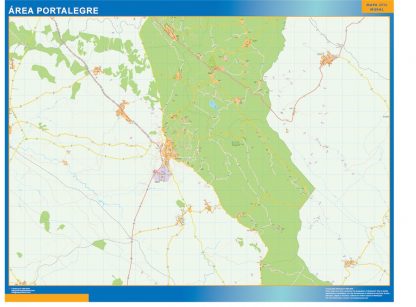 Mapa Portalegre área urbana enmarcado plastificado 