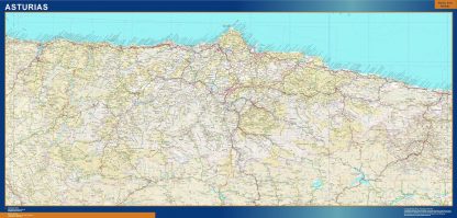 Mapa Provincia Asturias enmarcado plastificado 