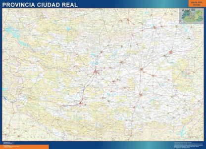 Mapa Provincia Ciudad Real enmarcado plastificado 