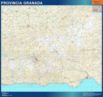 Mapa Provincia Granada enmarcado plastificado 