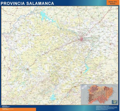 Mapa Provincia Salamanca enmarcado plastificado 