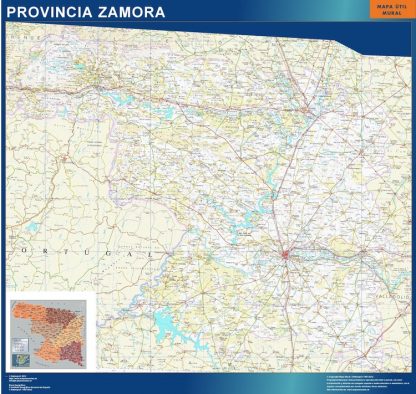 Mapa Provincia Zamora enmarcado plastificado 