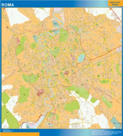 Mapa Roma enmarcado plastificado 