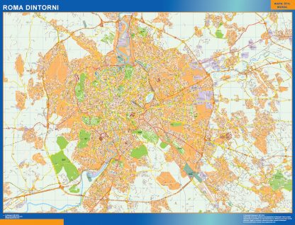 Mapa Roma Dintorni enmarcado plastificado 