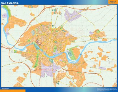 Mapa Salamanca callejero enmarcado plastificado 