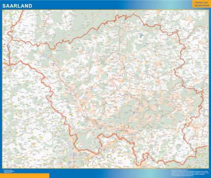 Mapa Sarre enmarcado plastificado 