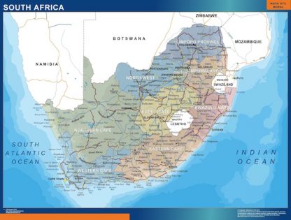 Mapa Sudafrica enmarcado plastificado 