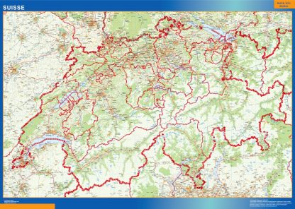 Mapa Suiza enmarcado plastificado 