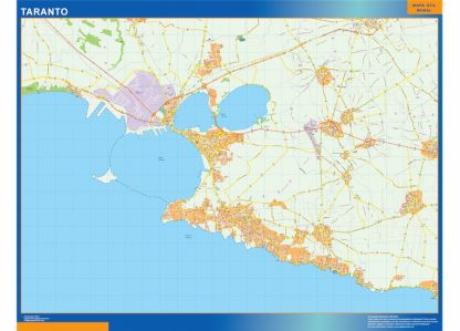 Mapa Taranto enmarcado plastificado 