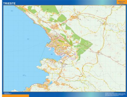 Mapa Trieste enmarcado plastificado 