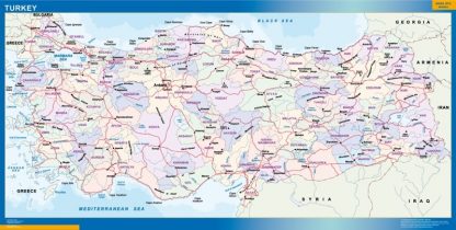 Mapa Turquia enmarcado plastificado 