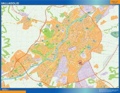 Mapa Valladolid callejero enmarcado plastificado 