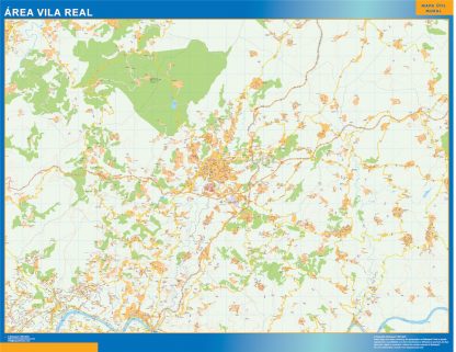 Mapa Vila Real área urbana enmarcado plastificado 