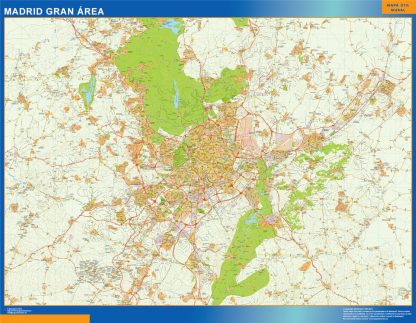 Mapa carreteras Madrid Gran Area enmarcado plastificado 