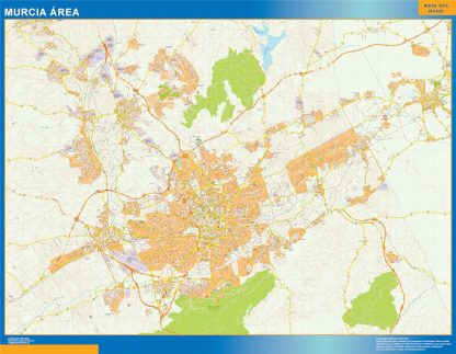 Mapa carreteras Murcia Area enmarcado plastificado 