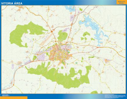 Mapa carreteras Vitoria Area enmarcado plastificado 