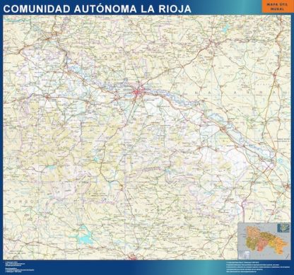 Mapa de La Rioja enmarcado plastificado 